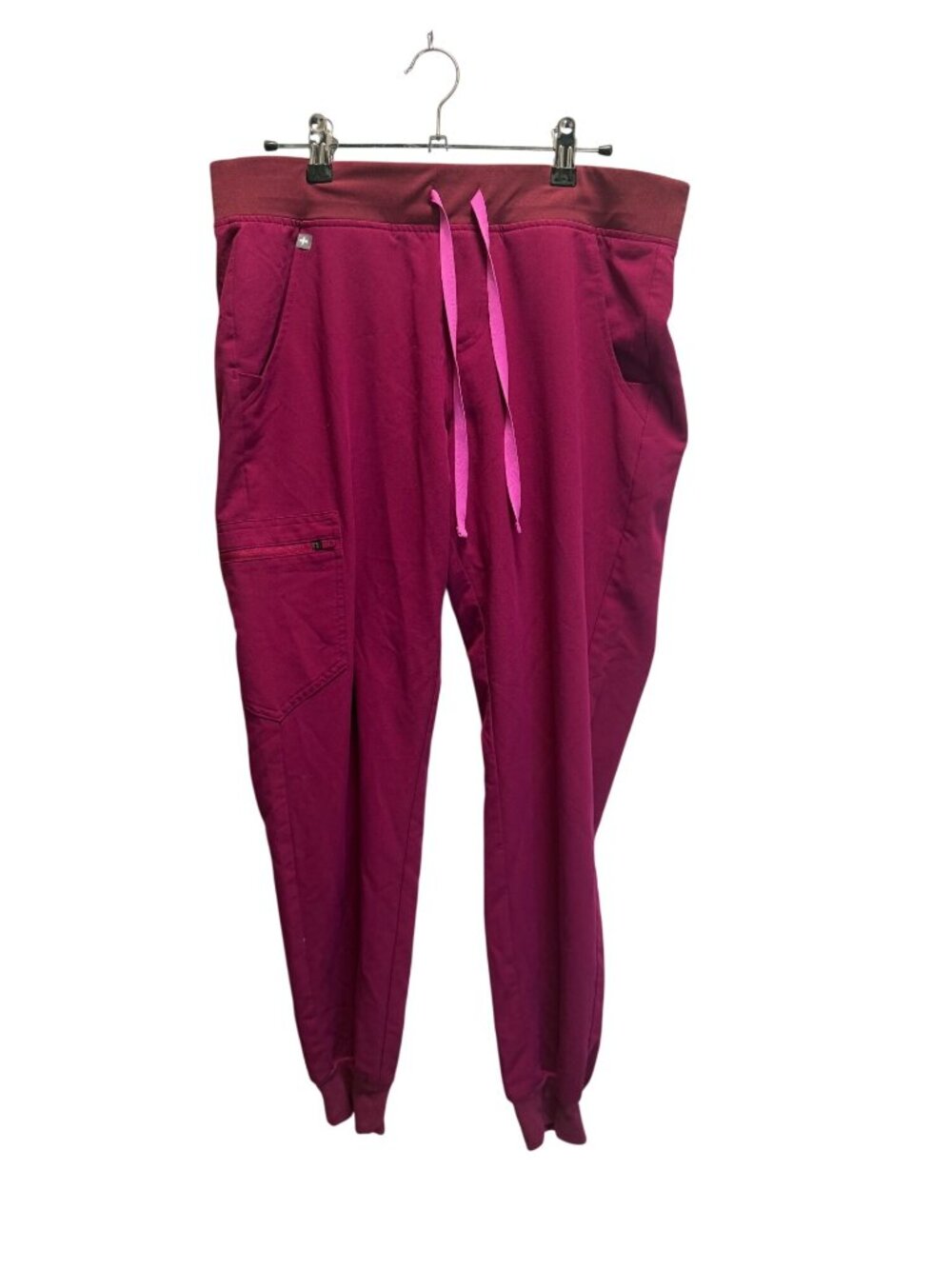 Figs Womens Technical Collection Scrub Pants Maroon With Pockets Size Med